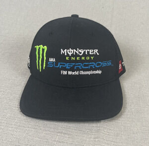Monster Energy Hat Cap Snap Back Supercross Black Racing Motocross Fly Racing